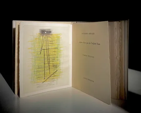 Libro Ilustrado Picasso - A. Artaud: AUTRE CHOSE QUE DE L'ENFANT BEAU. Rare gravure originale en couleurs (1957)