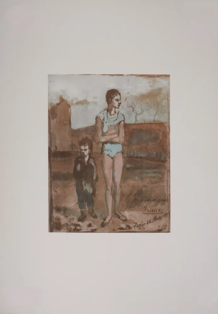 Litografía Picasso (After) - Arlequin et garçon, 1946