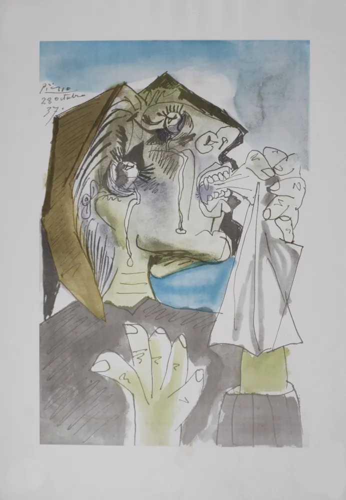 Litografía Picasso (After) - Femme qui pleure, 1946