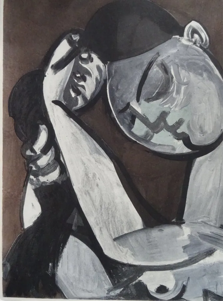 Litografía Picasso (After) - Femme se coiffant