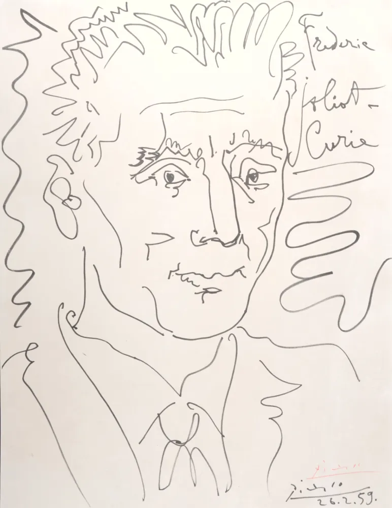 Litografía Picasso (After) - Portrait de Frédéric Joliot-Curie, 1959