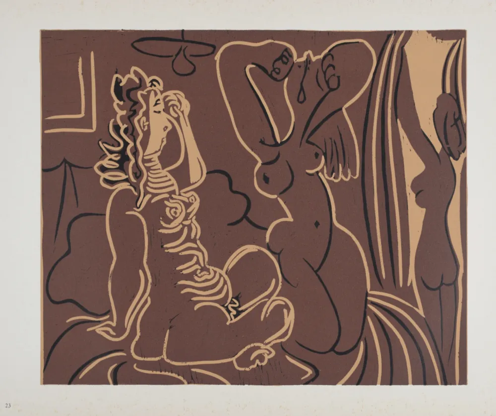 Linograbado Picasso (After) - Trois femmes, 1962