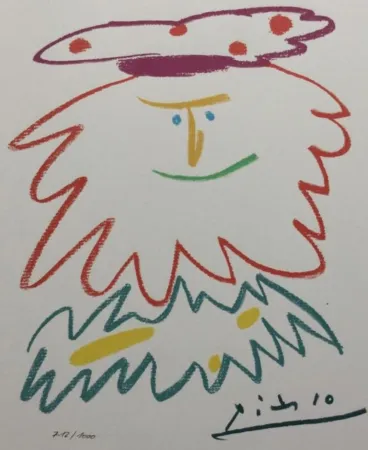 Litografía Picasso (After) - VISAGE BARBU (1958) 