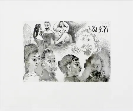 Aguafuerte Picasso - Autour d'El Greco et de Rembrandt: Portraits