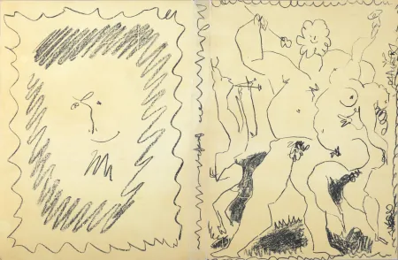 Litografía Picasso - Bacchanale & Satyre, 1956