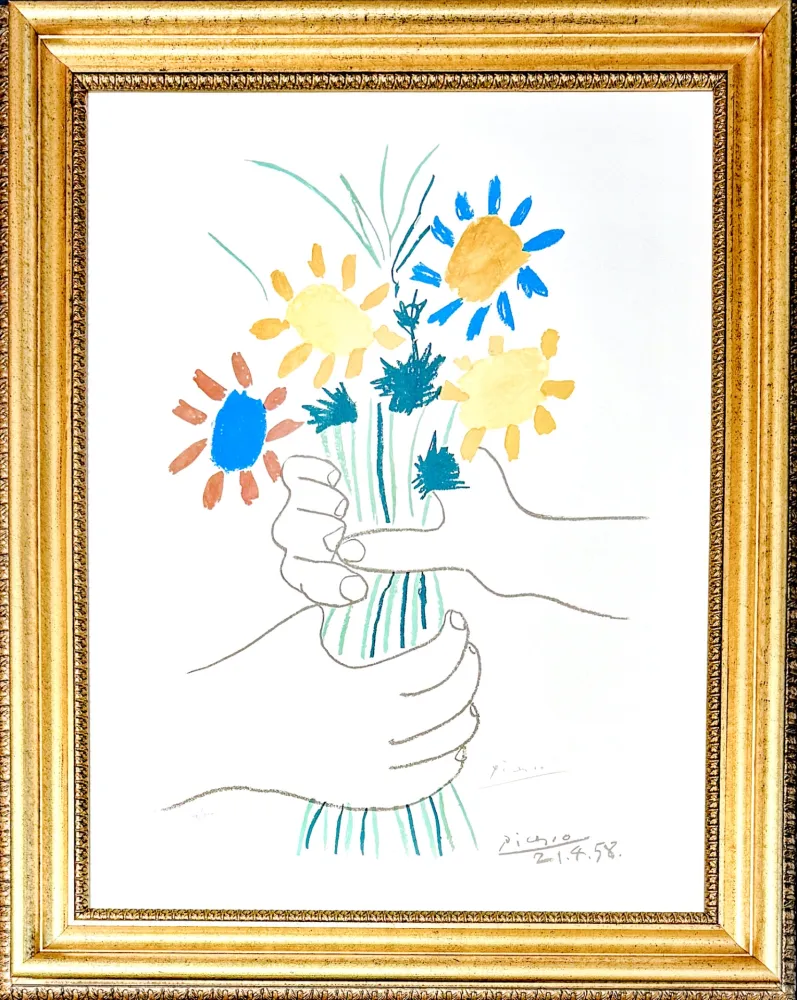 Litografía Picasso - Bouquet de Fleurs