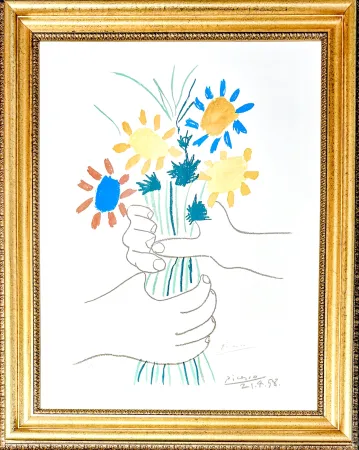 Litografía Picasso - Bouquet de Fleurs