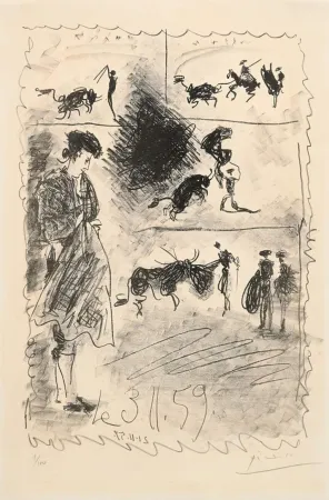 Litografía Picasso - Bullfighting scene