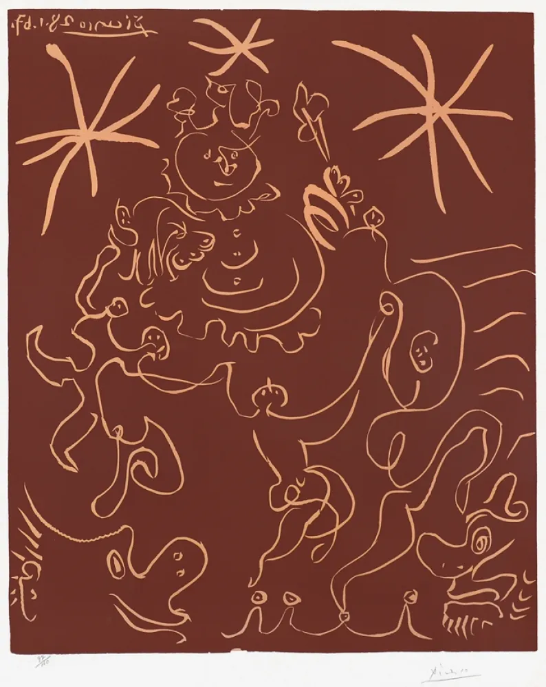 Linograbado Picasso - Carnaval (Carnival), 1967