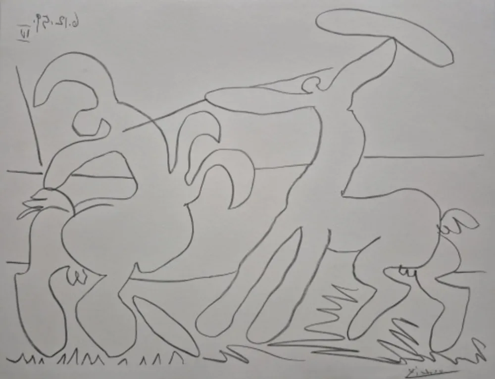 Litografía Picasso - Combat de centaures IV