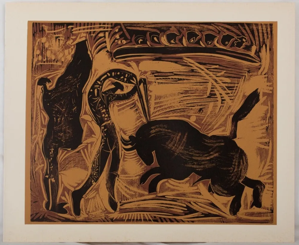 Linograbado Picasso - Corrida, les banderilles