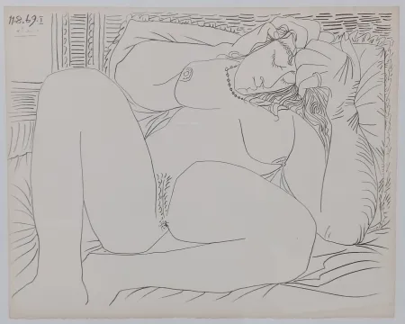 Litografía Picasso - Couples and female nudes I