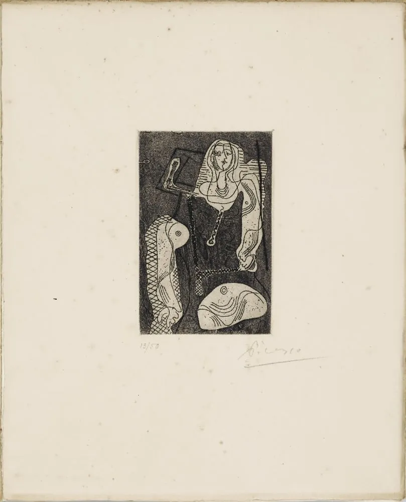 Aguafuerte Picasso - C.Zervos. PICASSO ŒUVRES 1920-1926. 1/50 avec l'eau-forte originale signée (1926).