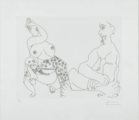 Aguafuerte Picasso - Danse du Ventre devant Homme impassible