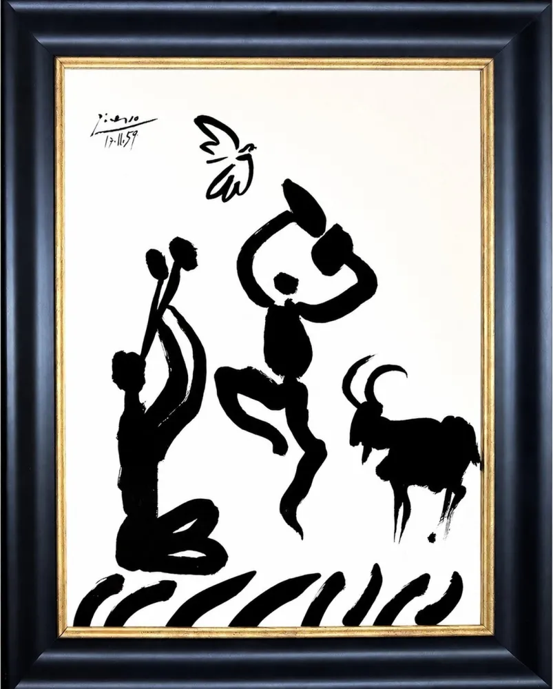 Litografía Picasso - Danseur et musicien