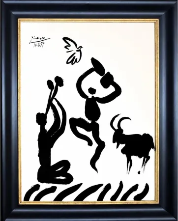 Litografía Picasso - Danseur et musicien