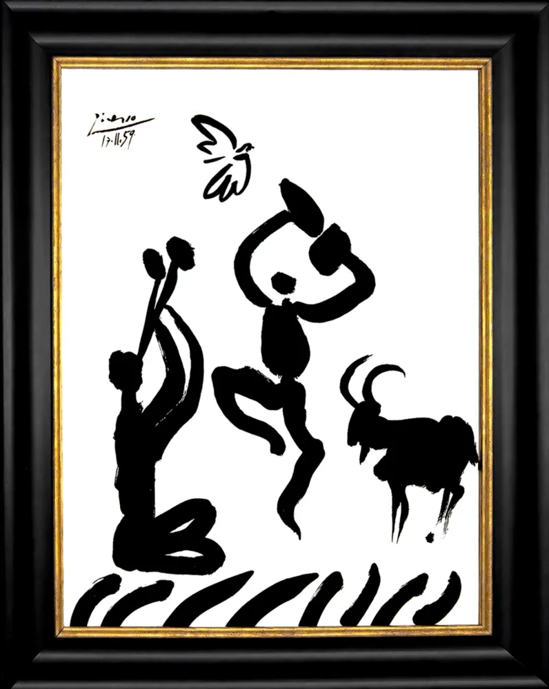 Litografía Picasso - Danseur et musicien