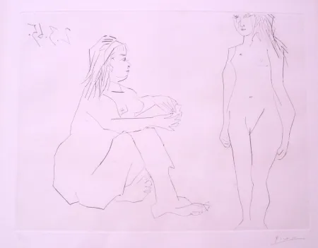 Aguafuerte Picasso - Deux Femmes
