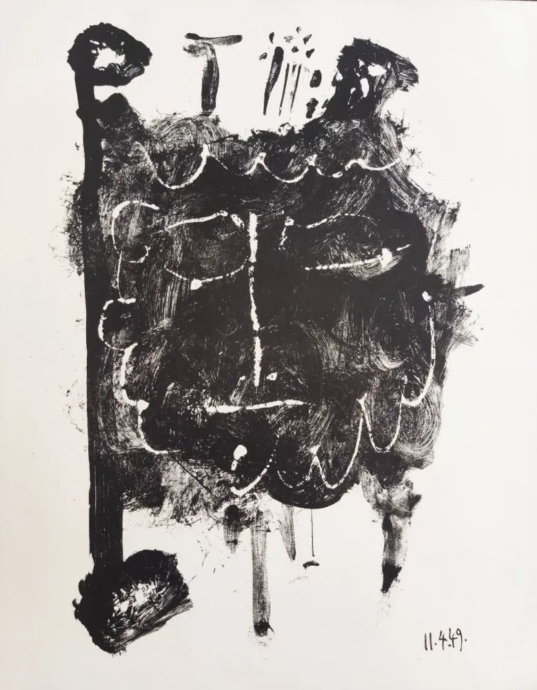 Litografía Picasso - Élégie d'Ihpetonga, Masks of Ashes, Planche I