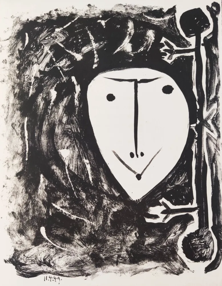 Litografía Picasso - Élégie d'Ihpetonga, Masks of Ashes, Planche II
