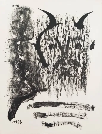Litografía Picasso - Élégie d'Ihpetonga, Masks of Ashes, Planche III