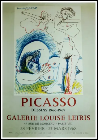 Cartel Picasso - EXPO 1968 GALERIE LOUISE LEIRIS