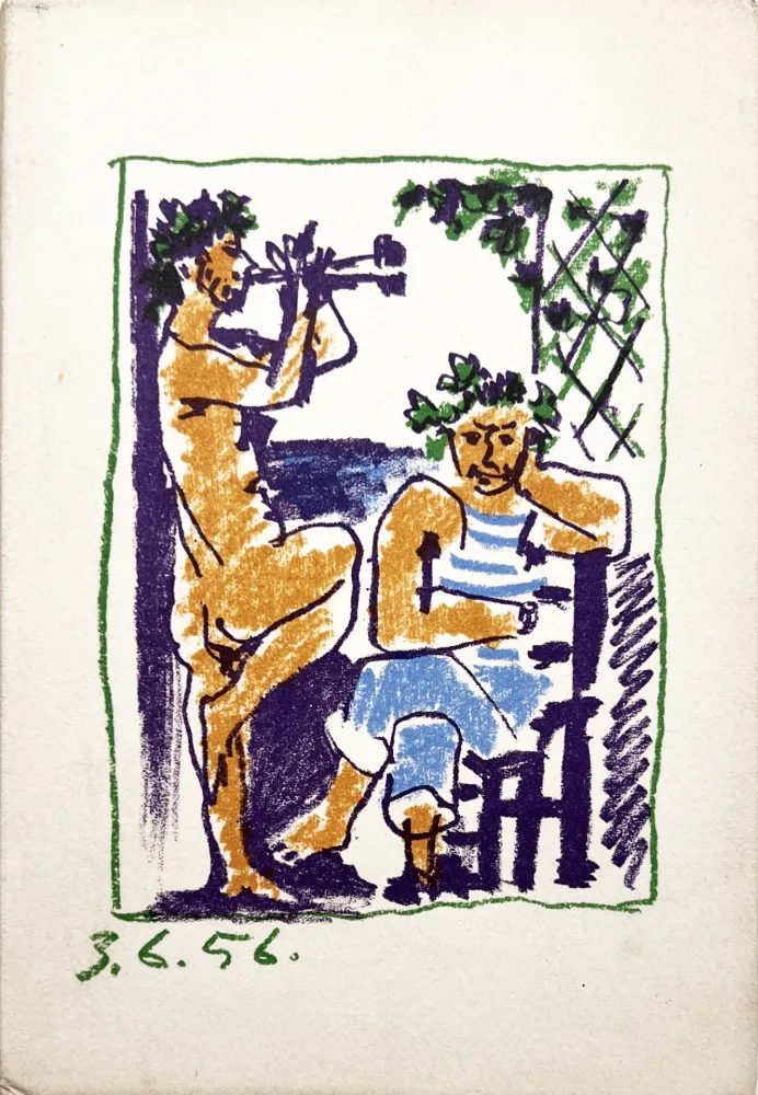 Litografía Picasso - FAUNE ET MARIN. Méditerranée. Lithographie Originale et catalogue (1956)