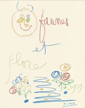 Litografía Picasso - Faunes et Flore 1960