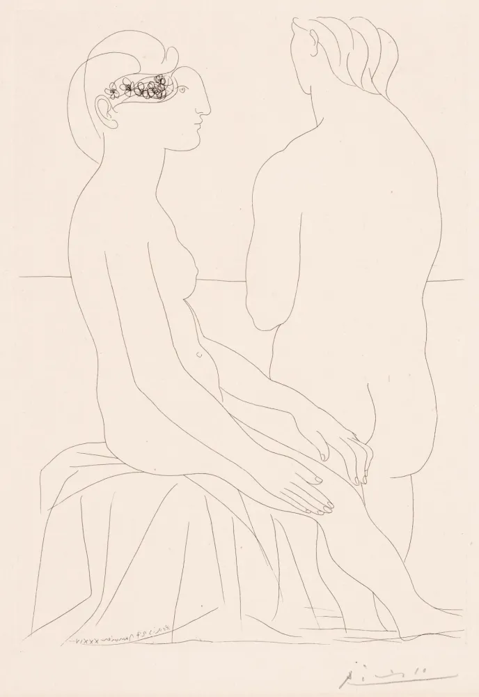 Grabado Picasso - Femme assise et Femme de Dos, pl. 78