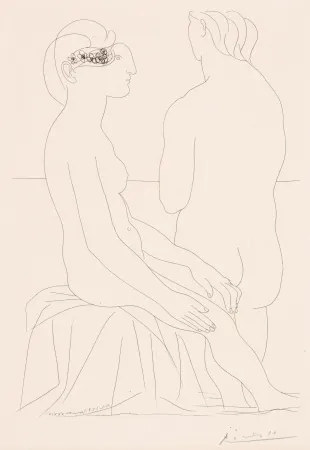Grabado Picasso - Femme assise et Femme de Dos, pl. 78