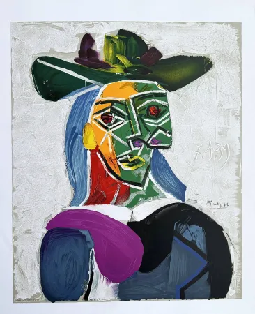 Litografía Picasso - Femme au chapeau (Dora Maar)