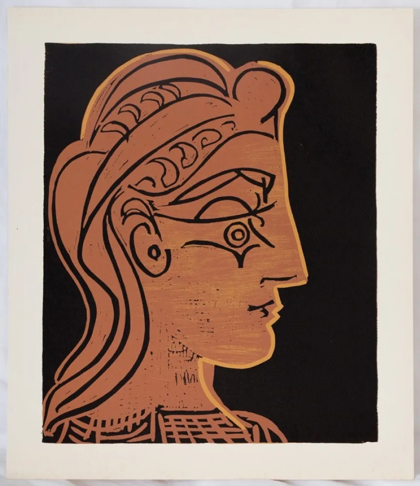 Linograbado Picasso - Femme de profil