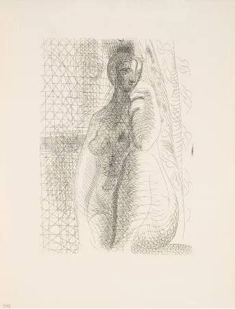 Grabado Picasso - Femme nue, la jambe pliée (Suite Vollard 8)