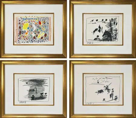Litografía Picasso - Four original lithographs - A Los Toros series