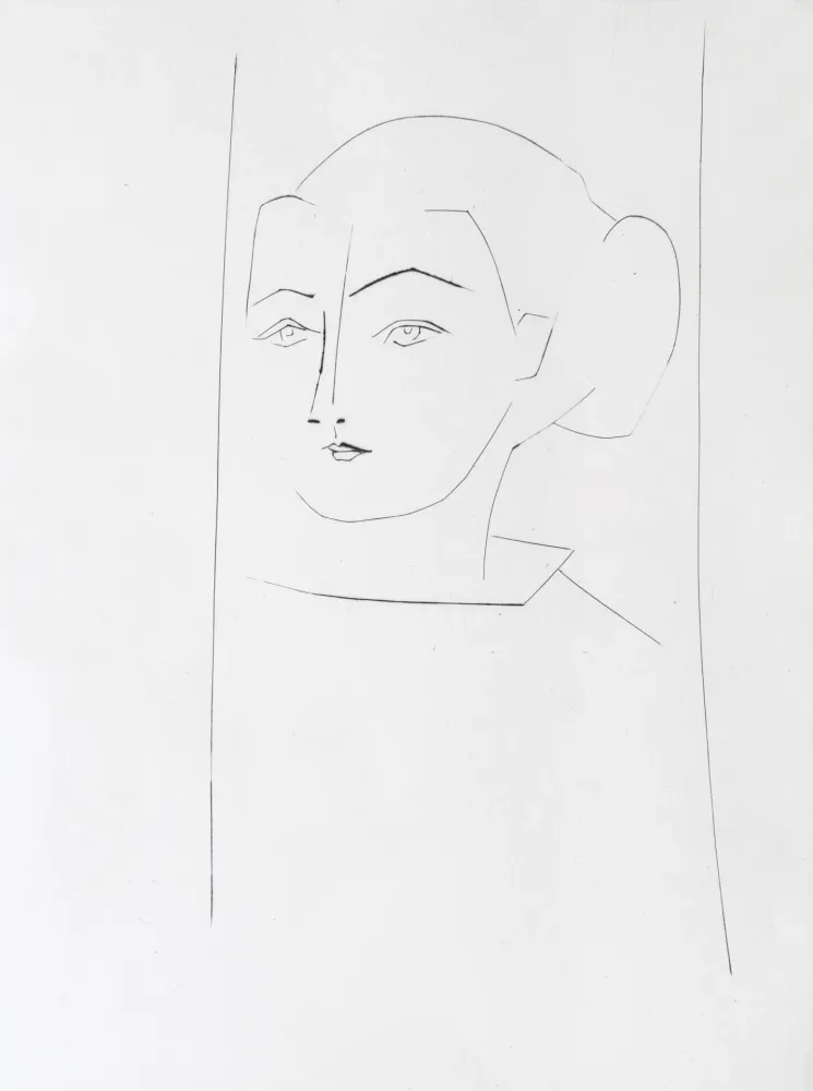 Grabado Picasso - Head of a Woman Wearing her hair in a Chignon