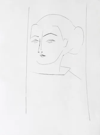 Grabado Picasso - Head of a Woman Wearing her hair in a Chignon