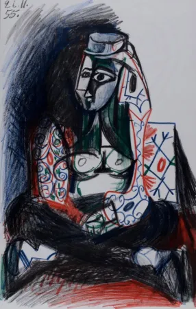 Litografía Picasso - Jacqueline Roque, 1959