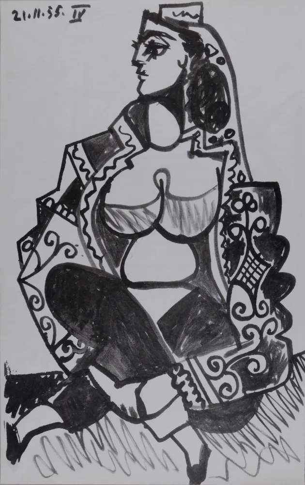 Litografía Picasso - Jacqueline Roque IV,