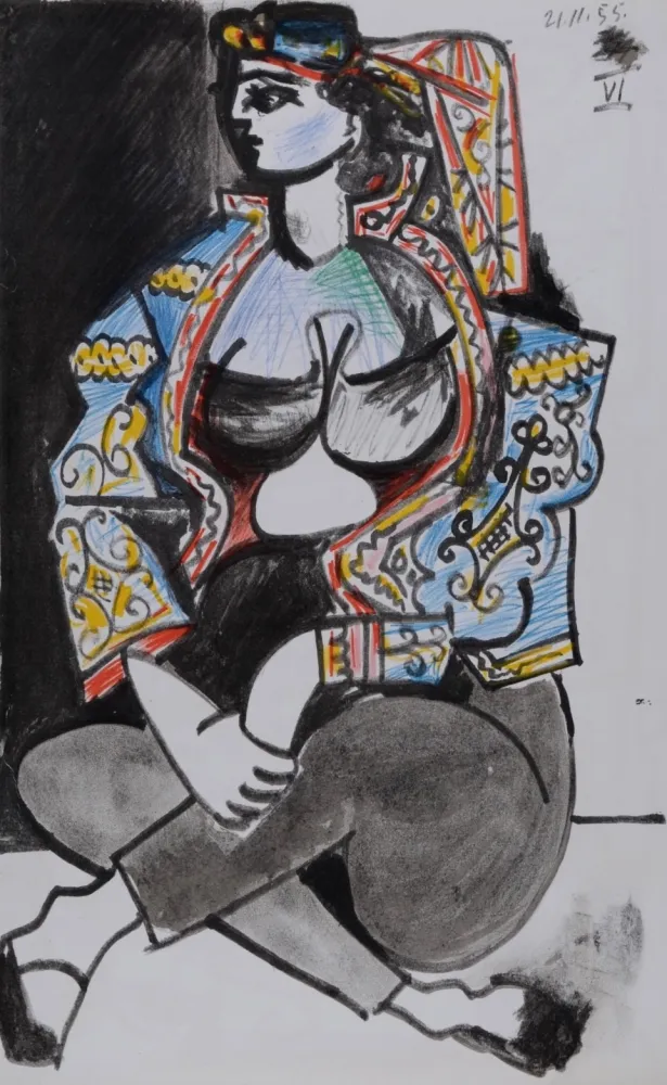 Litografía Picasso - Jacqueline Roque #VI, 1959