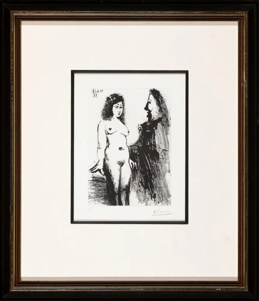 Grabado Picasso -  Jeune prostituée et Mousquetaire 