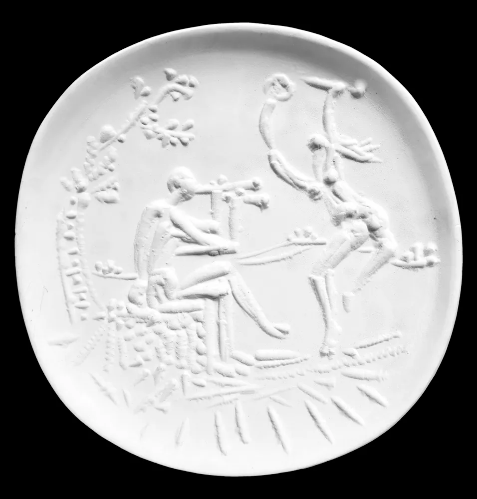 Cerámica Picasso - Joueur de diaule et faune 