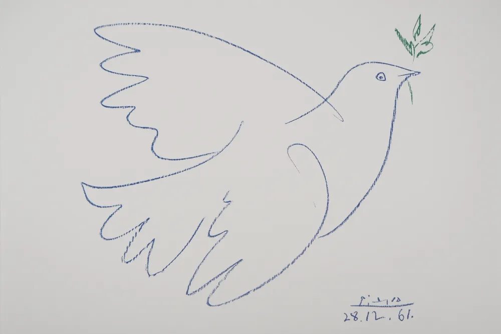 Litografía Picasso - La colombe bleue