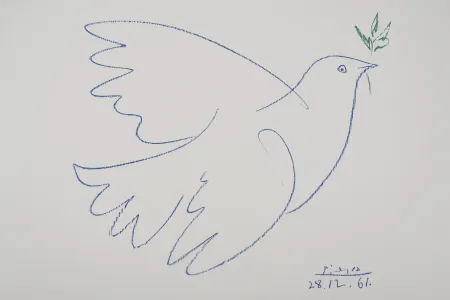 Litografía Picasso - La colombe bleue
