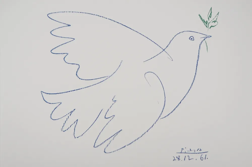 Litografía Picasso - La colombe bleue