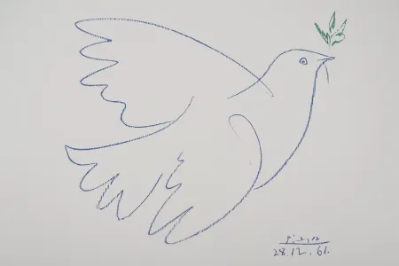 Litografía Picasso - La colombe bleue