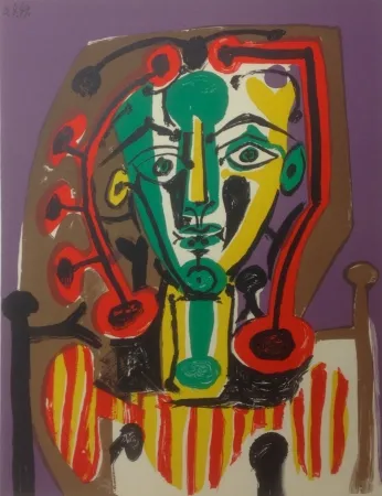 Litografía Picasso - La corsage Raye