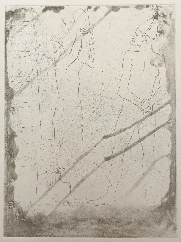 Grabado Picasso - La Famille de Saltimbanques au Macaque