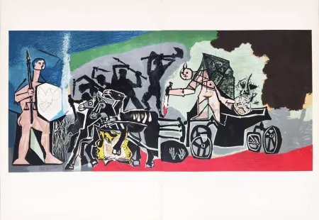 Litografía Picasso - La Guerre et la Paix Rouge