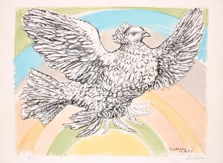 Litografía Picasso - Le Colombe Volant