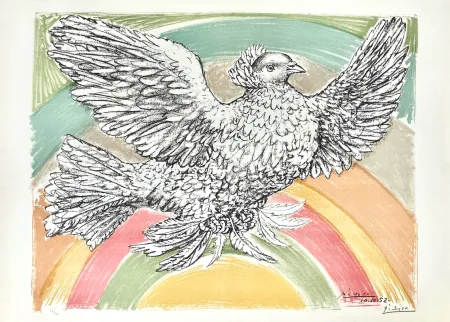 Litografía Picasso - Le Colombe Volant 
